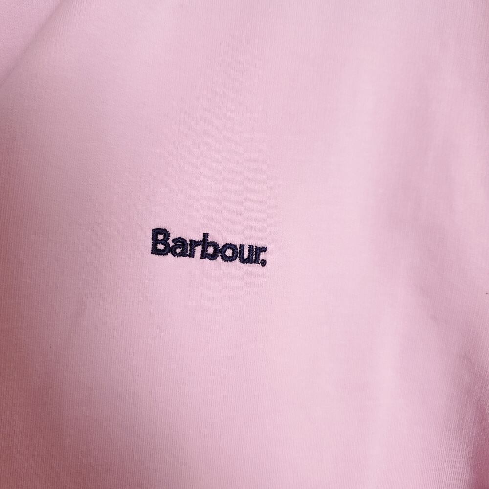 NWT BARBOUR Mock Neck Long Sleeve Top Turtleneck Terry Bubblegum Pink Sz 10 - Picture 2 of 13